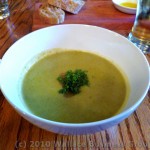 Broccoli Cheddar & ale soup with apple butter