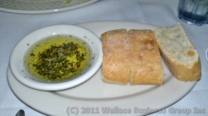 Fresh bread with herbed olive oil